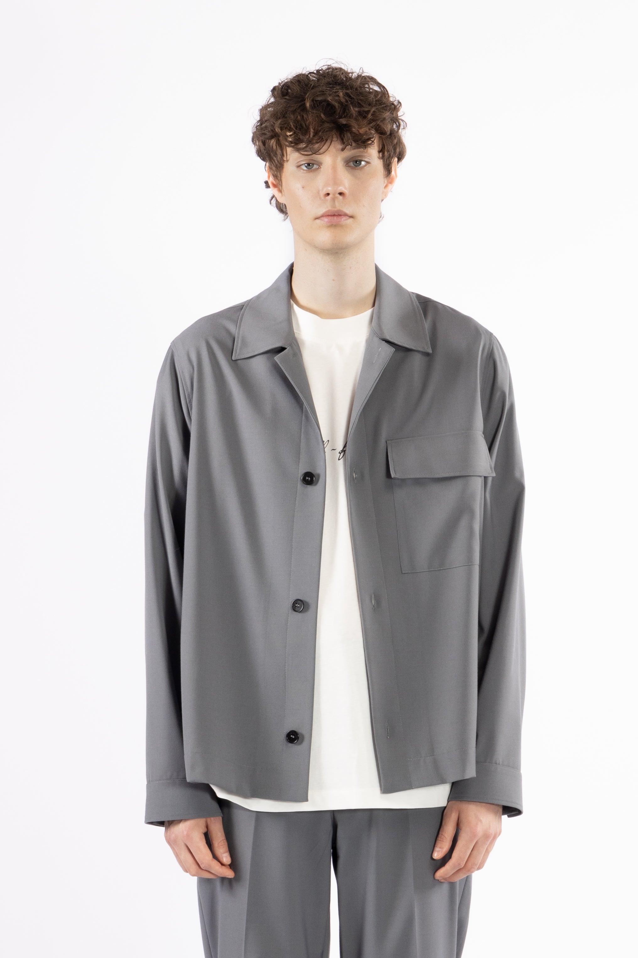 Giacca camicia sfoderata - Grigio