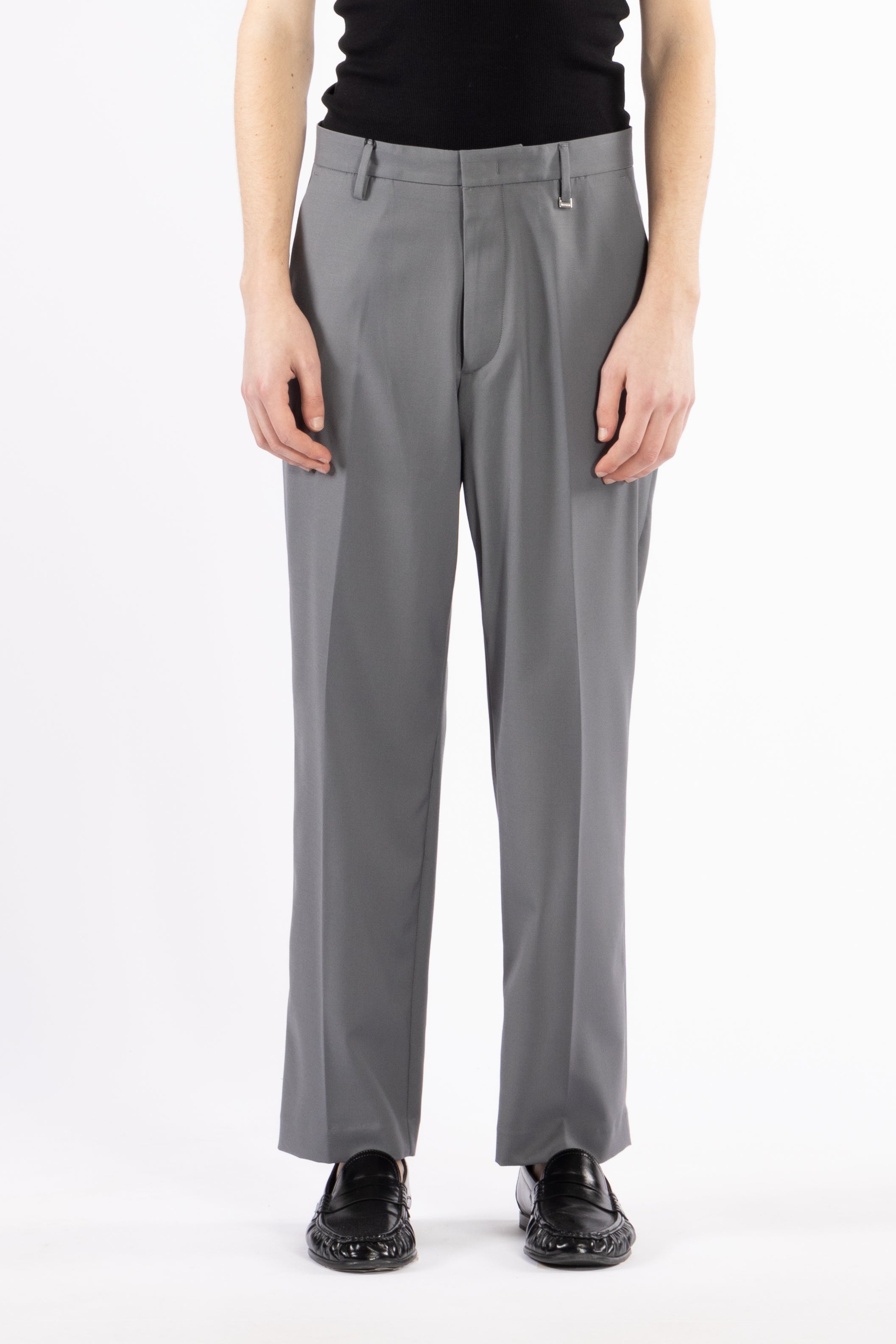 Pantalone gamba dritta crop fit - Grigio
