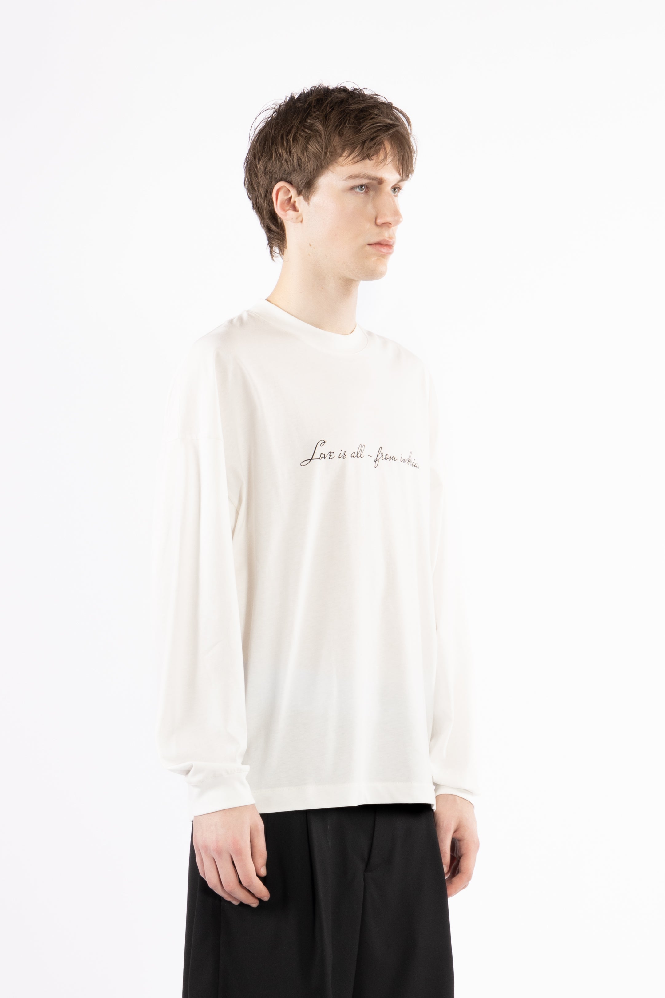 T-shirt oversize maniche lunghe - Panna