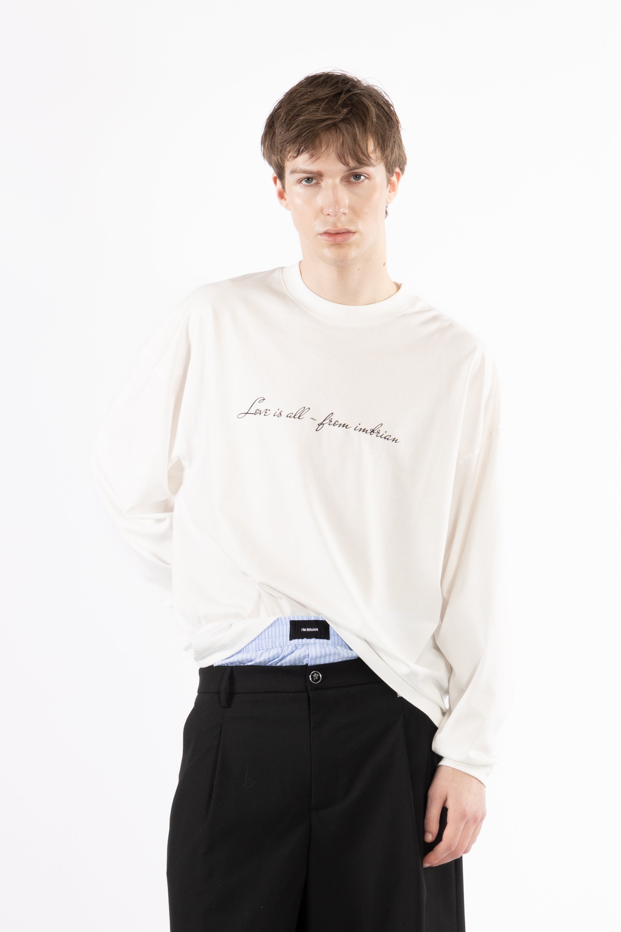 T-shirt oversize maniche lunghe - Panna