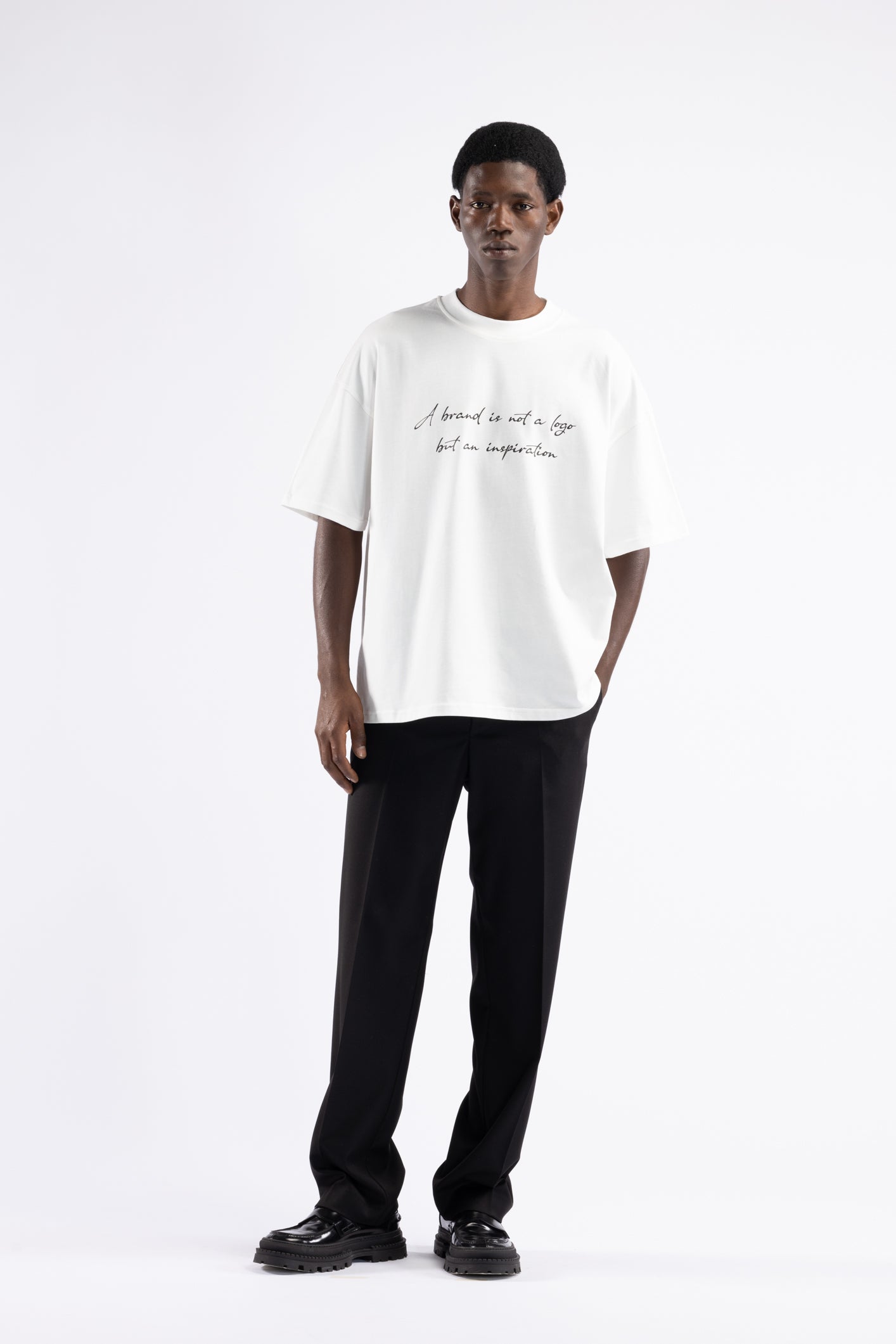 T-shirt oversize con stampa - Panna