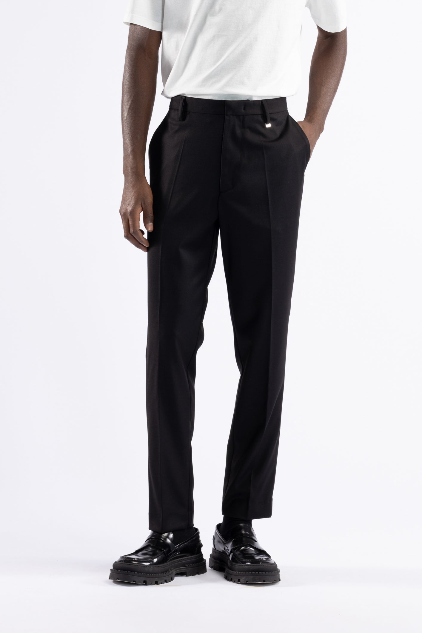 Pantalone regolare tasca america - Nero
