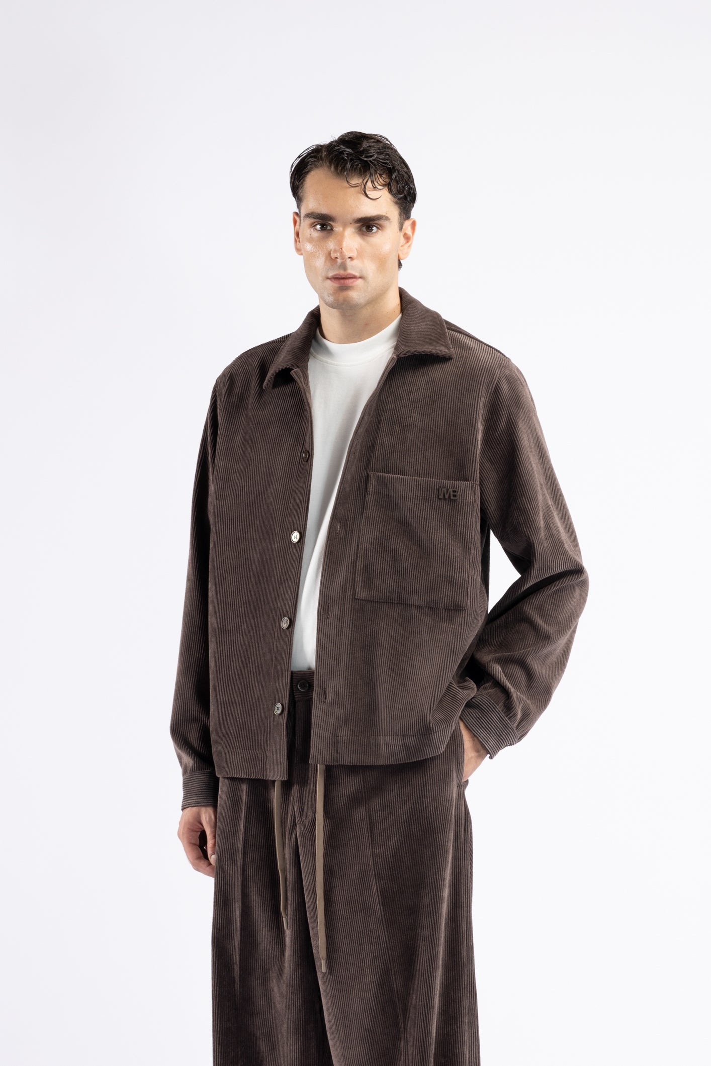 Camicia in velluto a coste - Moro