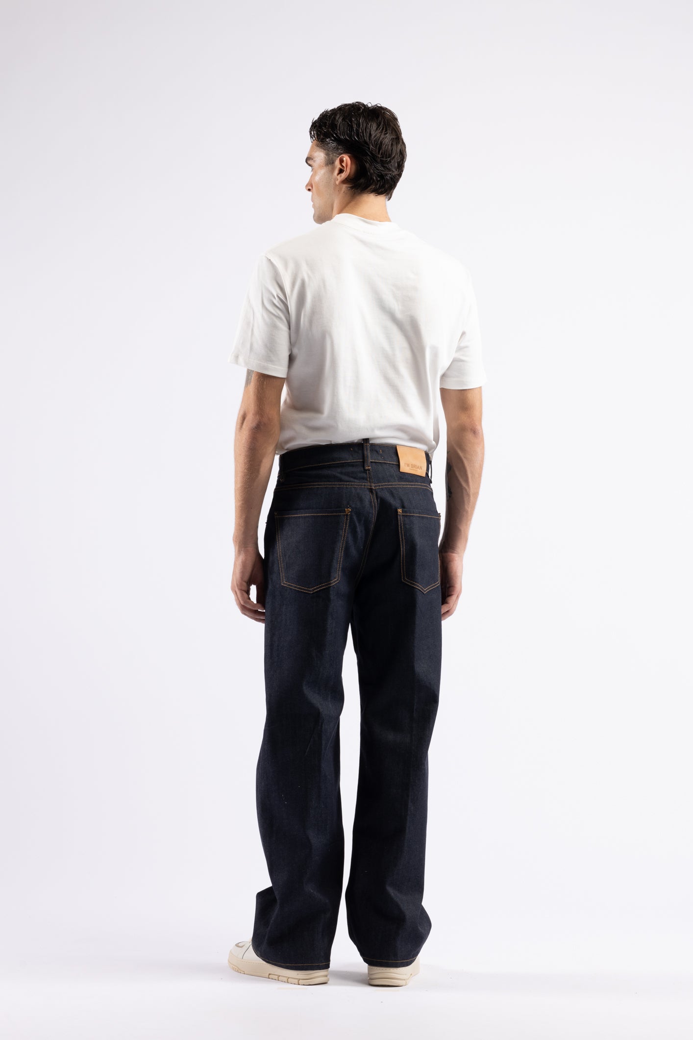 Jeans fondo ampio in denim indigo