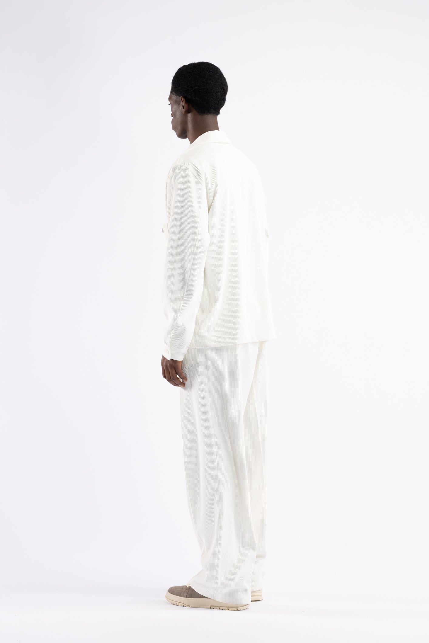 Corduroy Drawstring Trousers - Cream