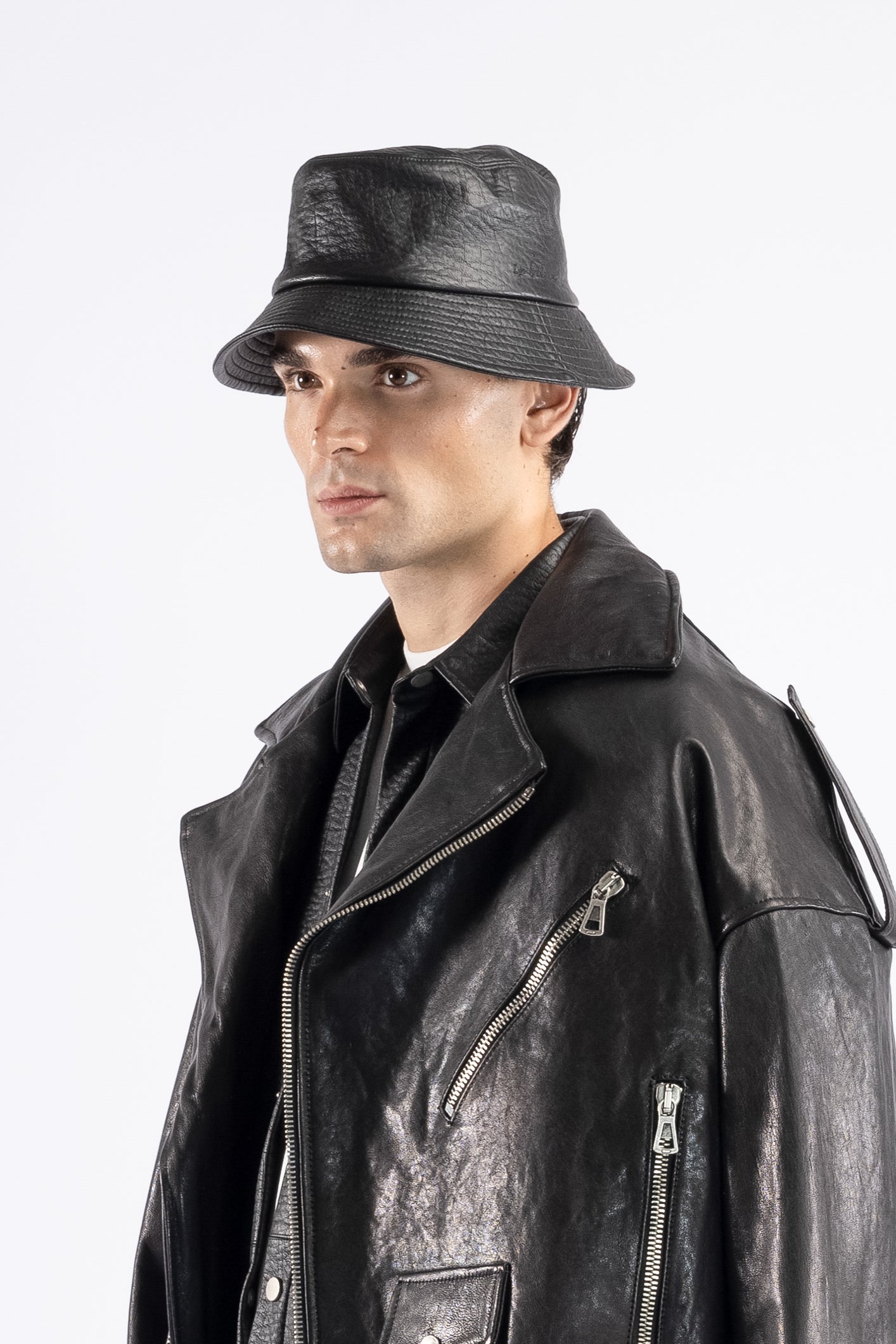 Bucket in tessuto effetto pelle