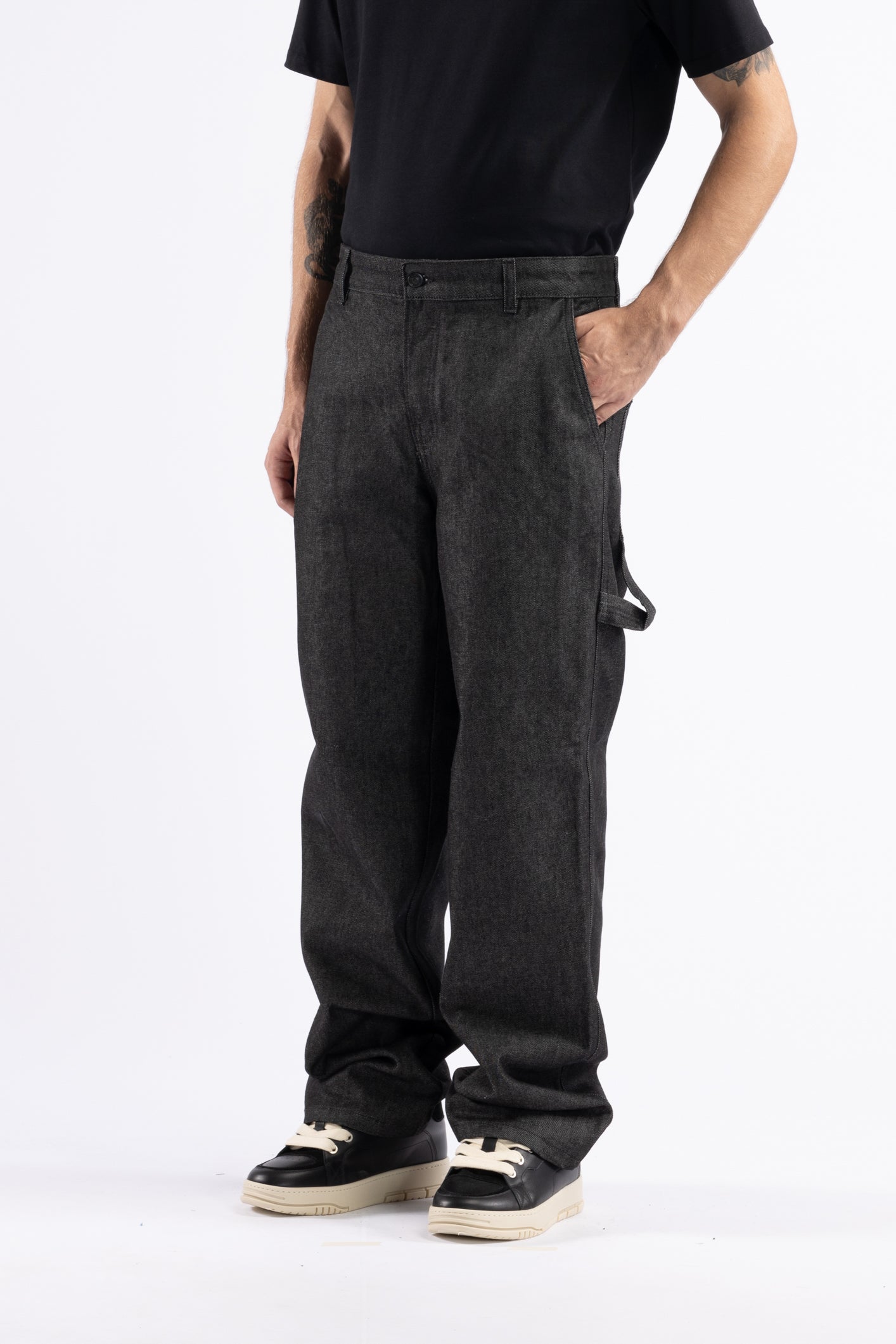 Jeans carpenter in denim nero
