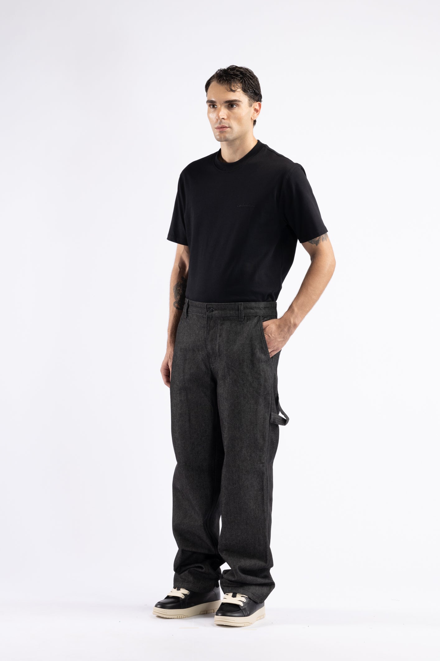 Jeans carpenter in denim nero