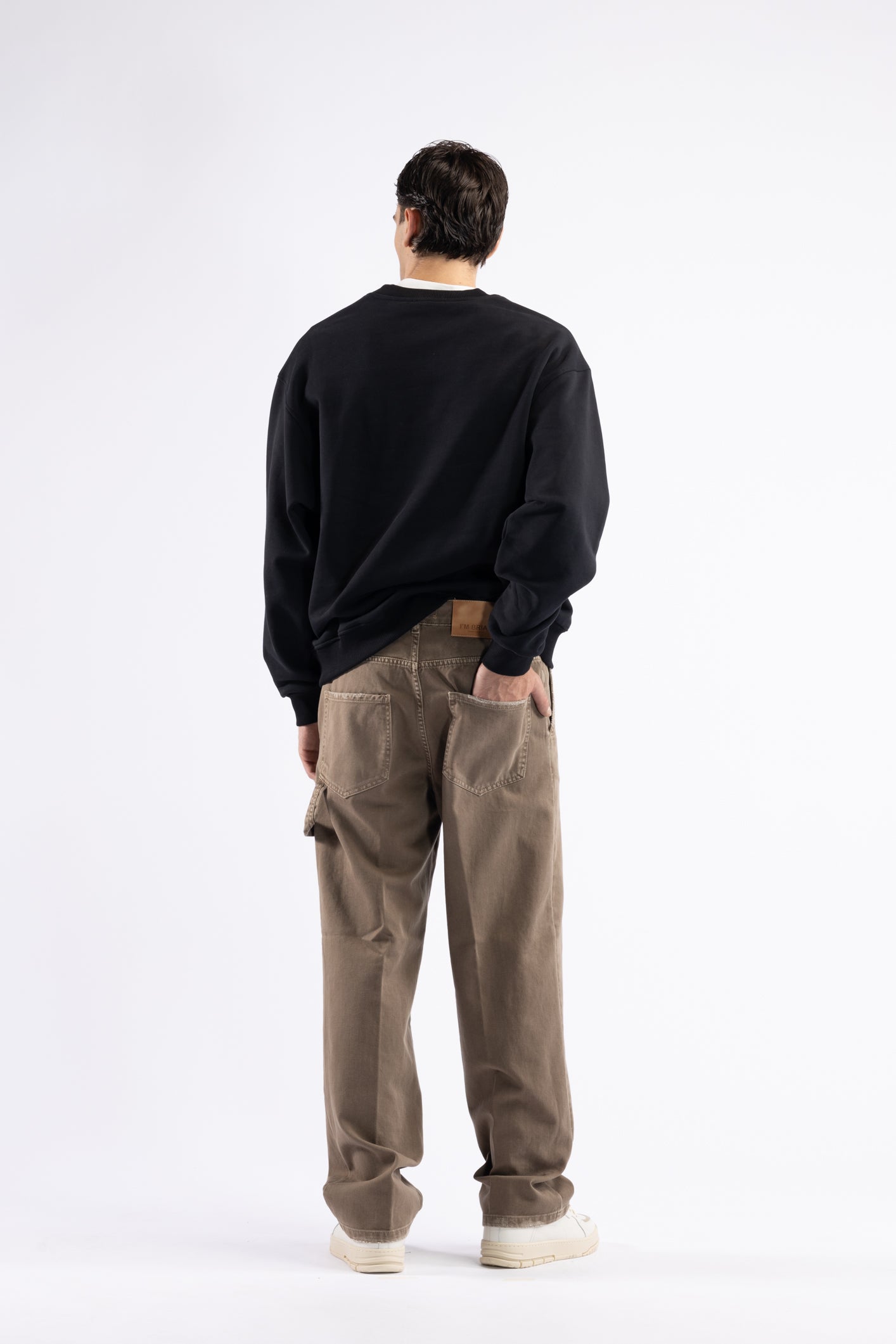 Jeans carpenter effetto slavato - Tortora