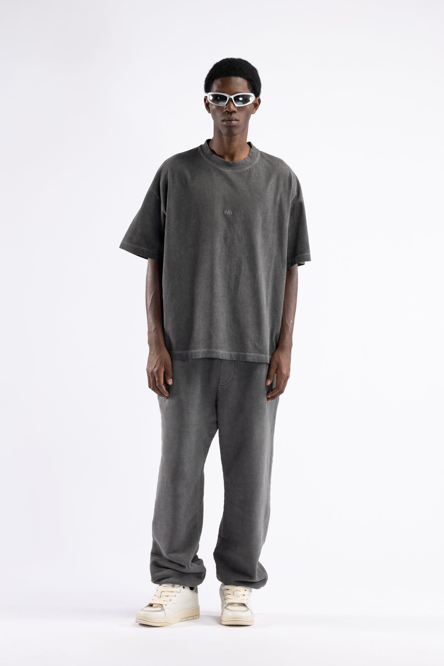 Faded Effect Fleece Trousers - Grey