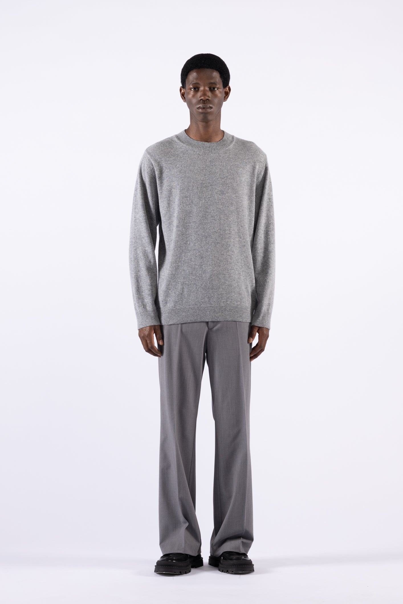 Maglia girocollo in lana - Grigio