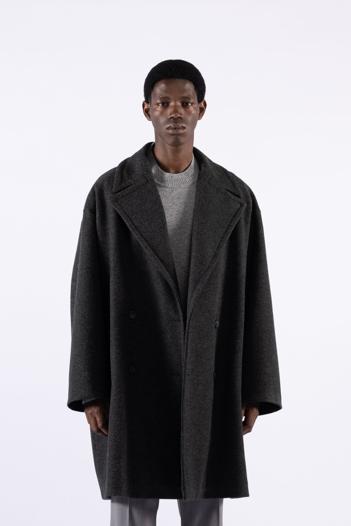 Cappotto oversize doppiopetto - Grigio