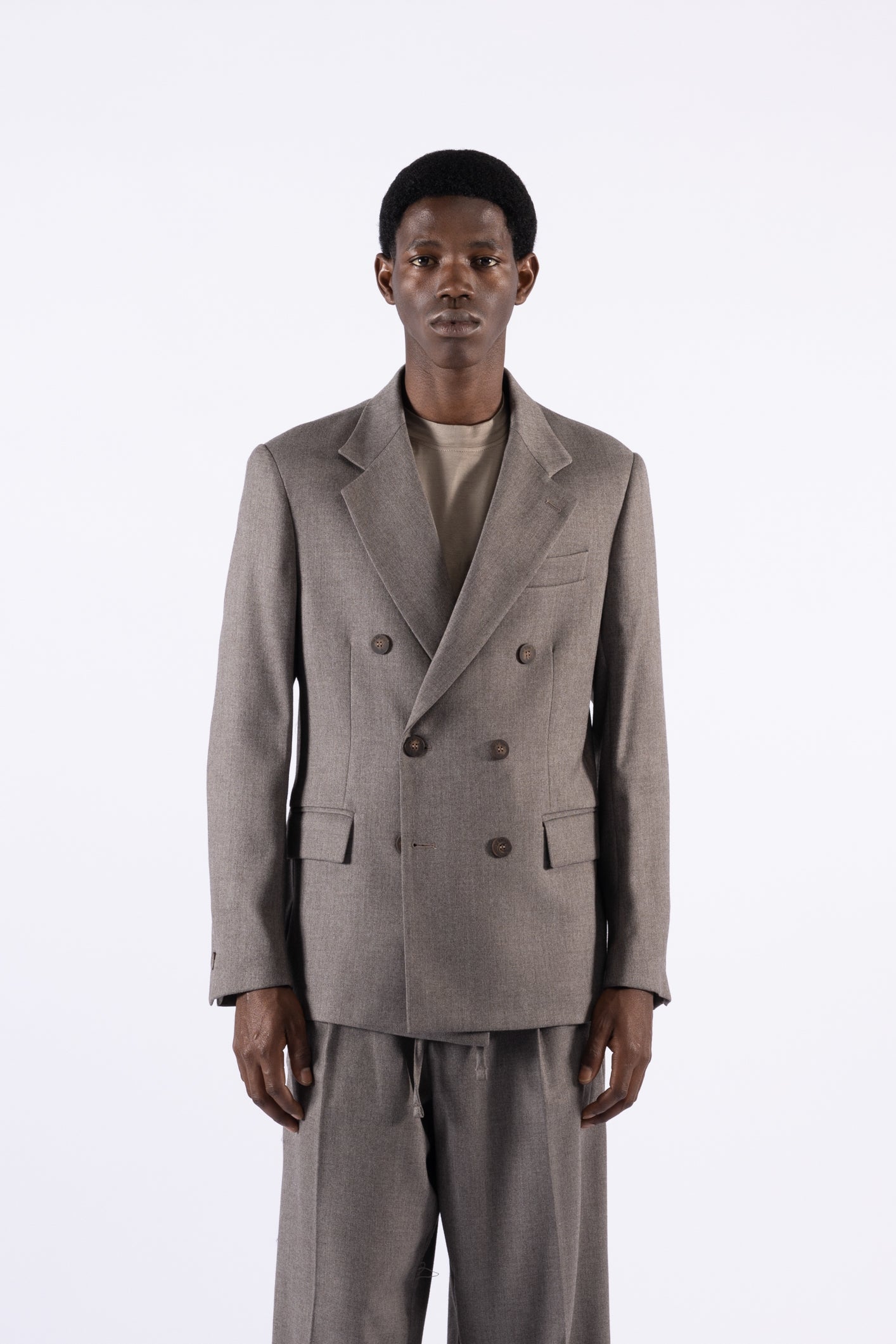 Giacca da completo doppiopetto - Tortora