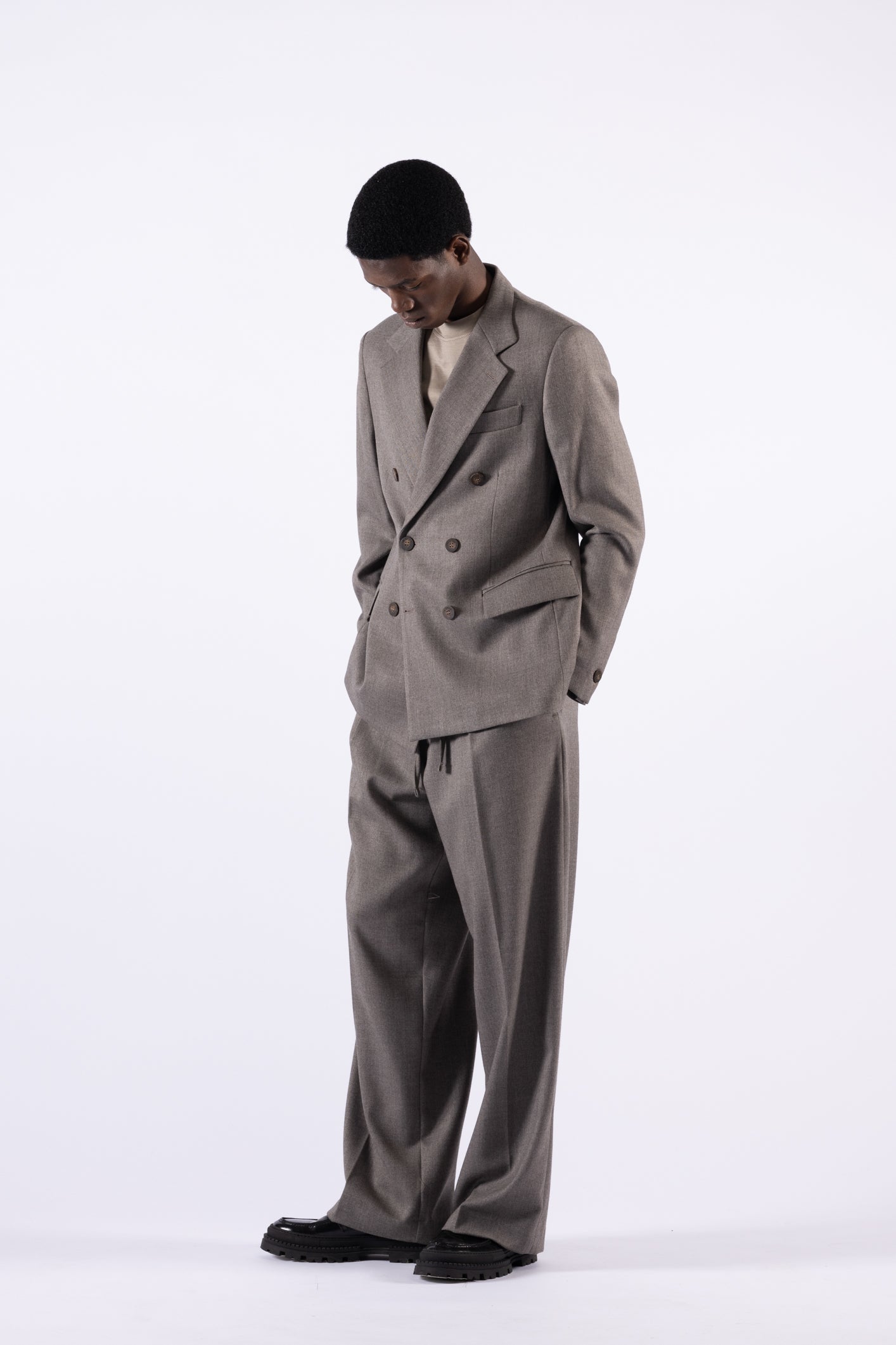 Giacca da completo doppiopetto - Tortora