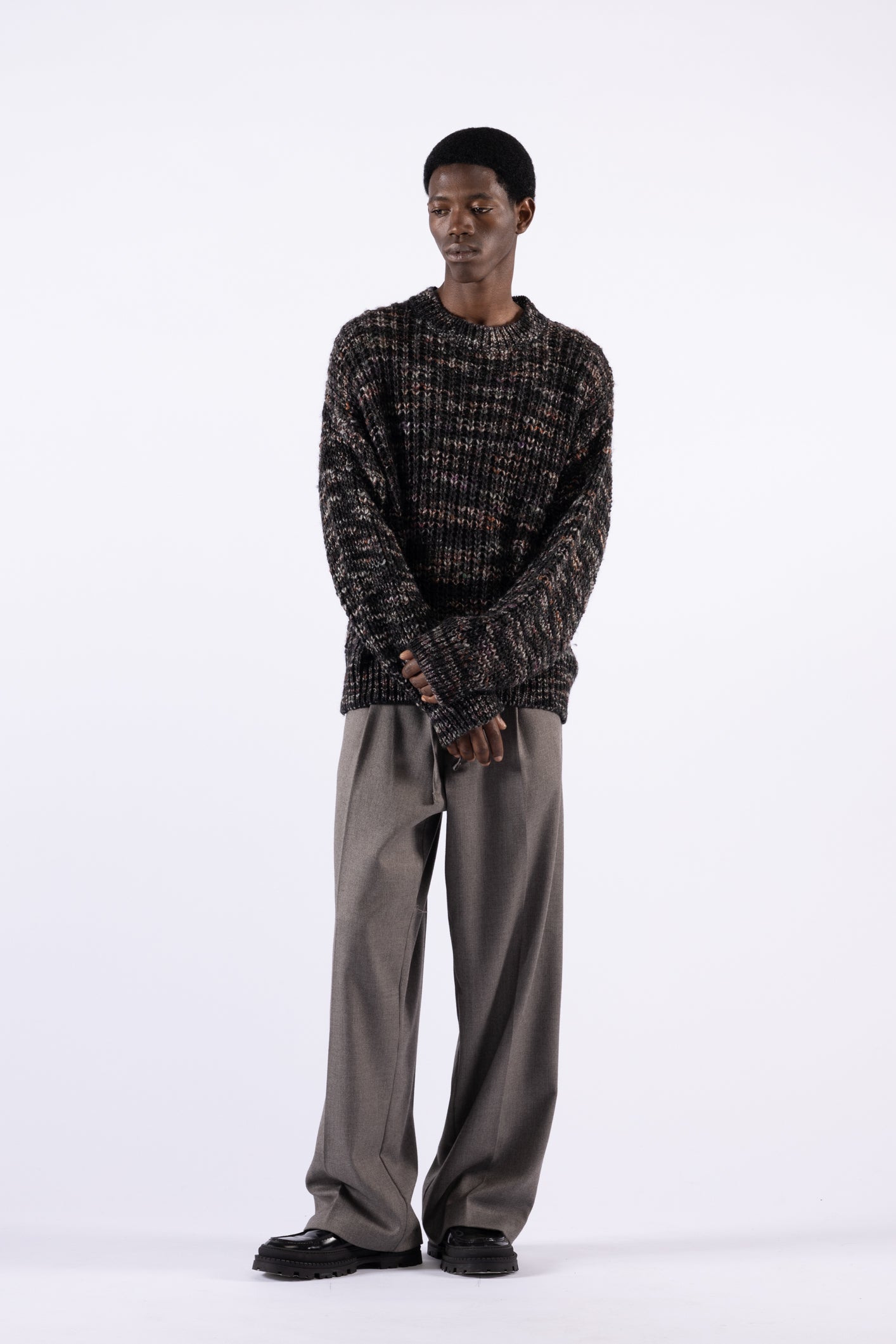 Maglia girocollo oversize melange