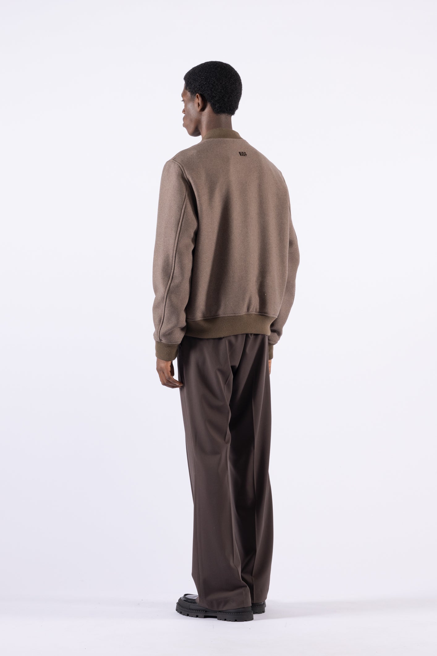 Giacca bomber in lana - Tortora