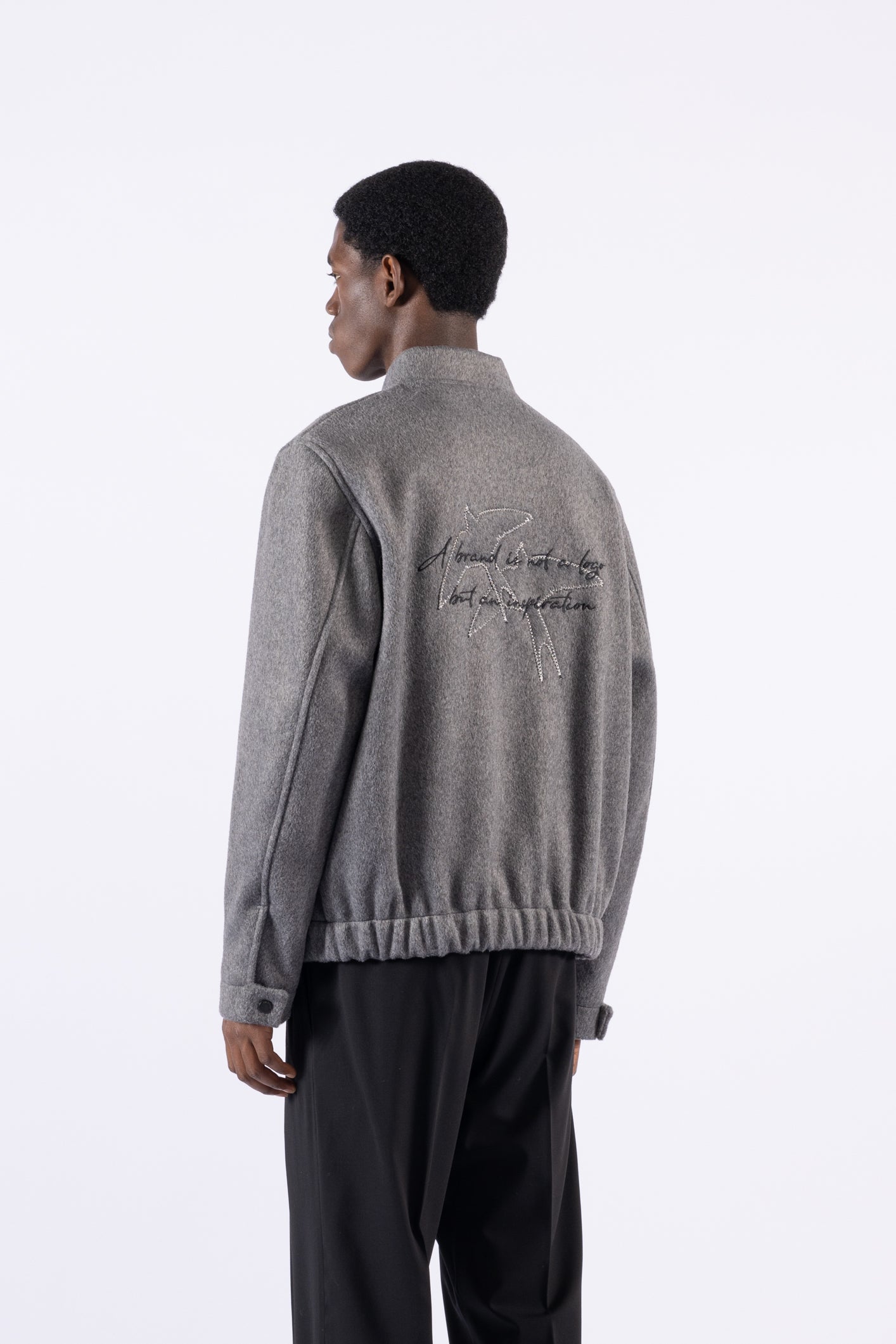 Bomber relaxed in misto lana - Grigio