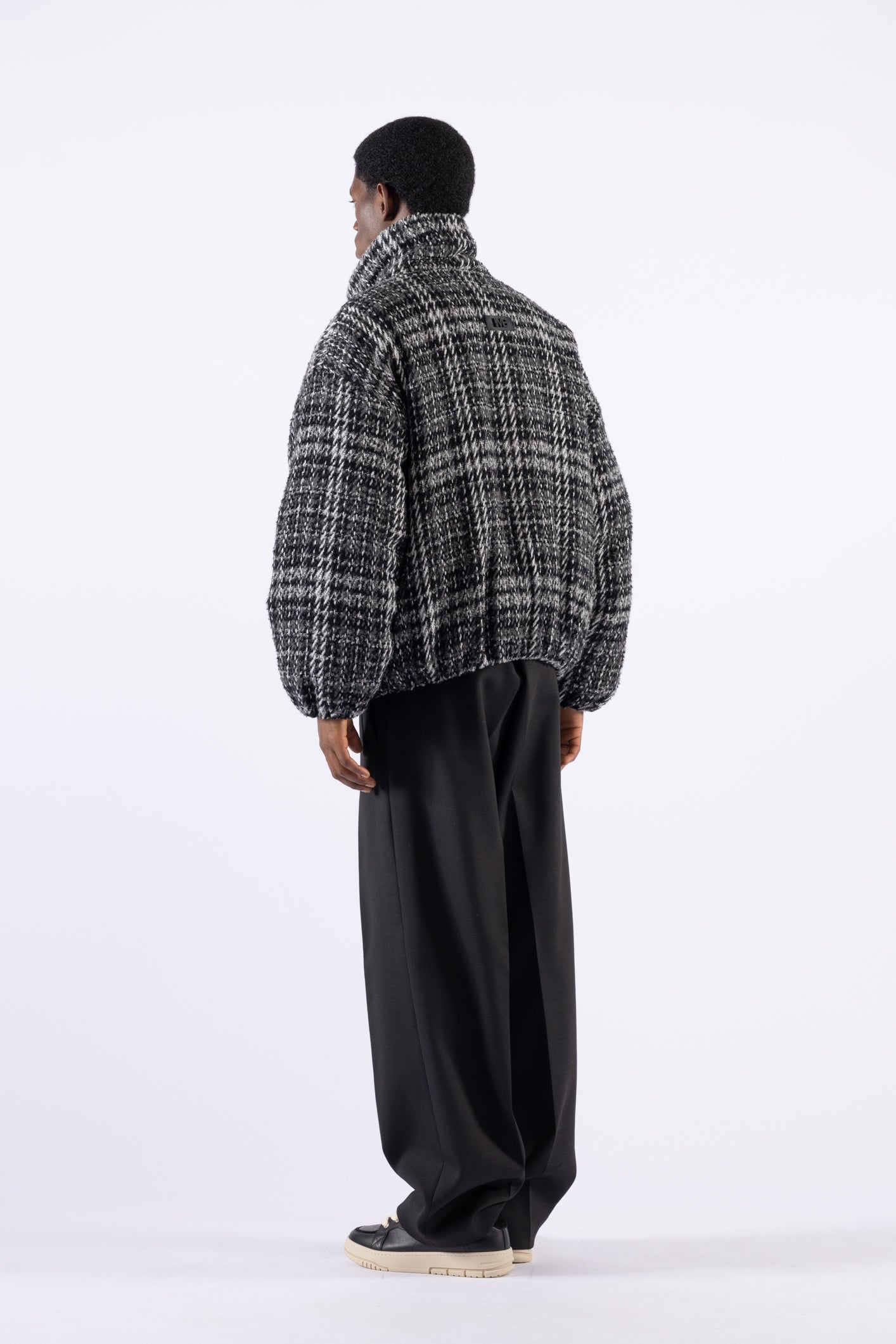 Giacca oversize in tweed motivo check