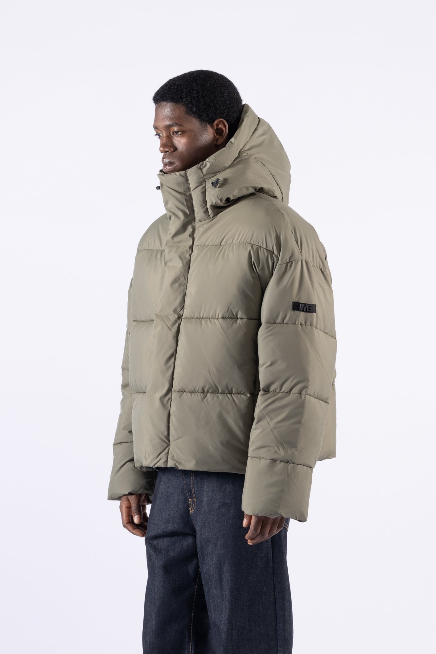 Piumino oversize con cappuccio - Verde