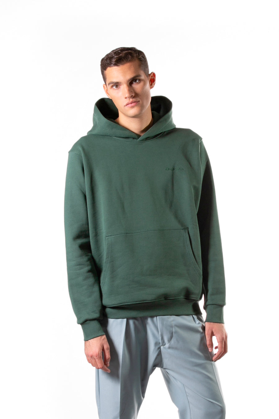 Regular sweatshirt in heavy cotton 370gr - Green
