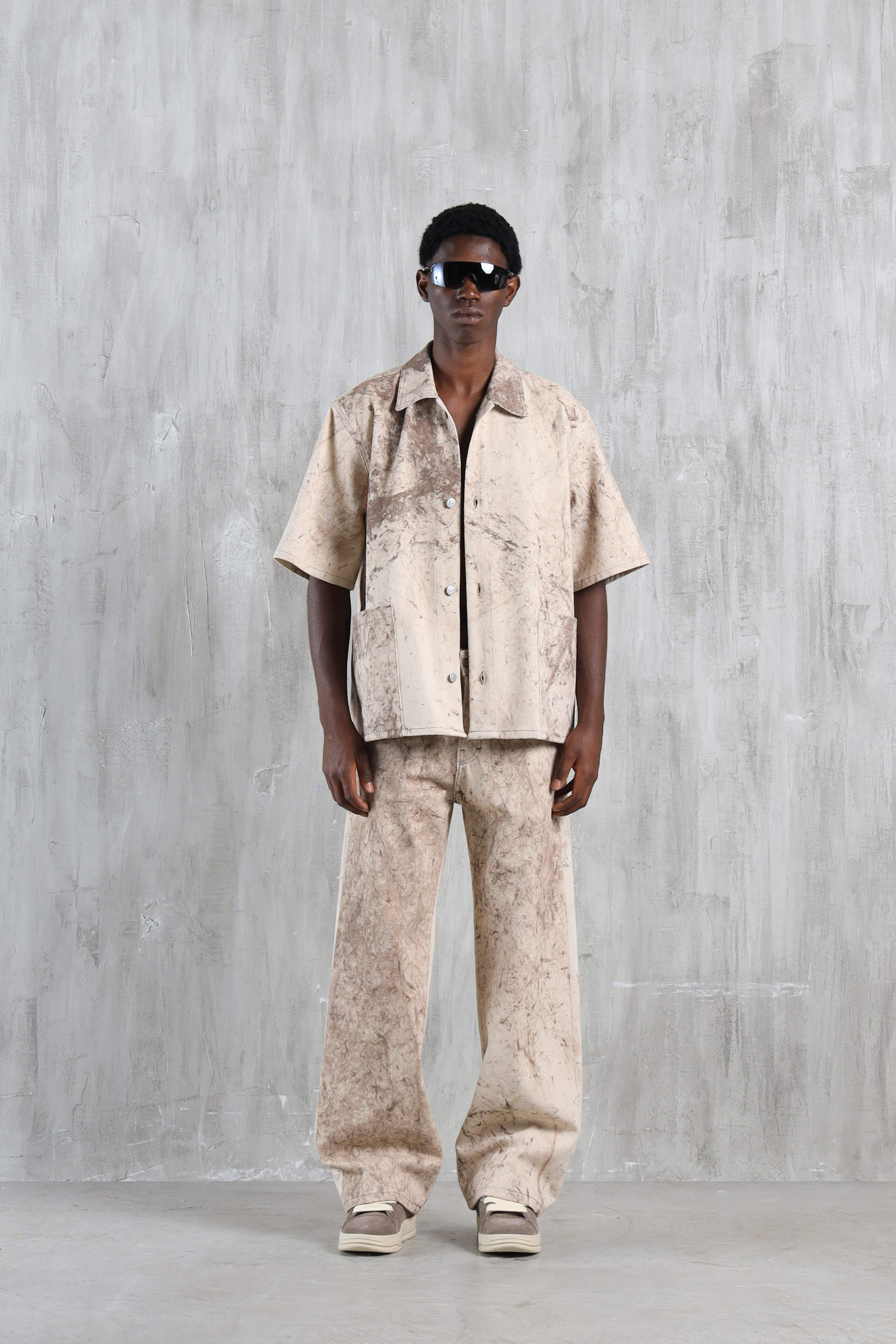 Camicia denim effetto stucco