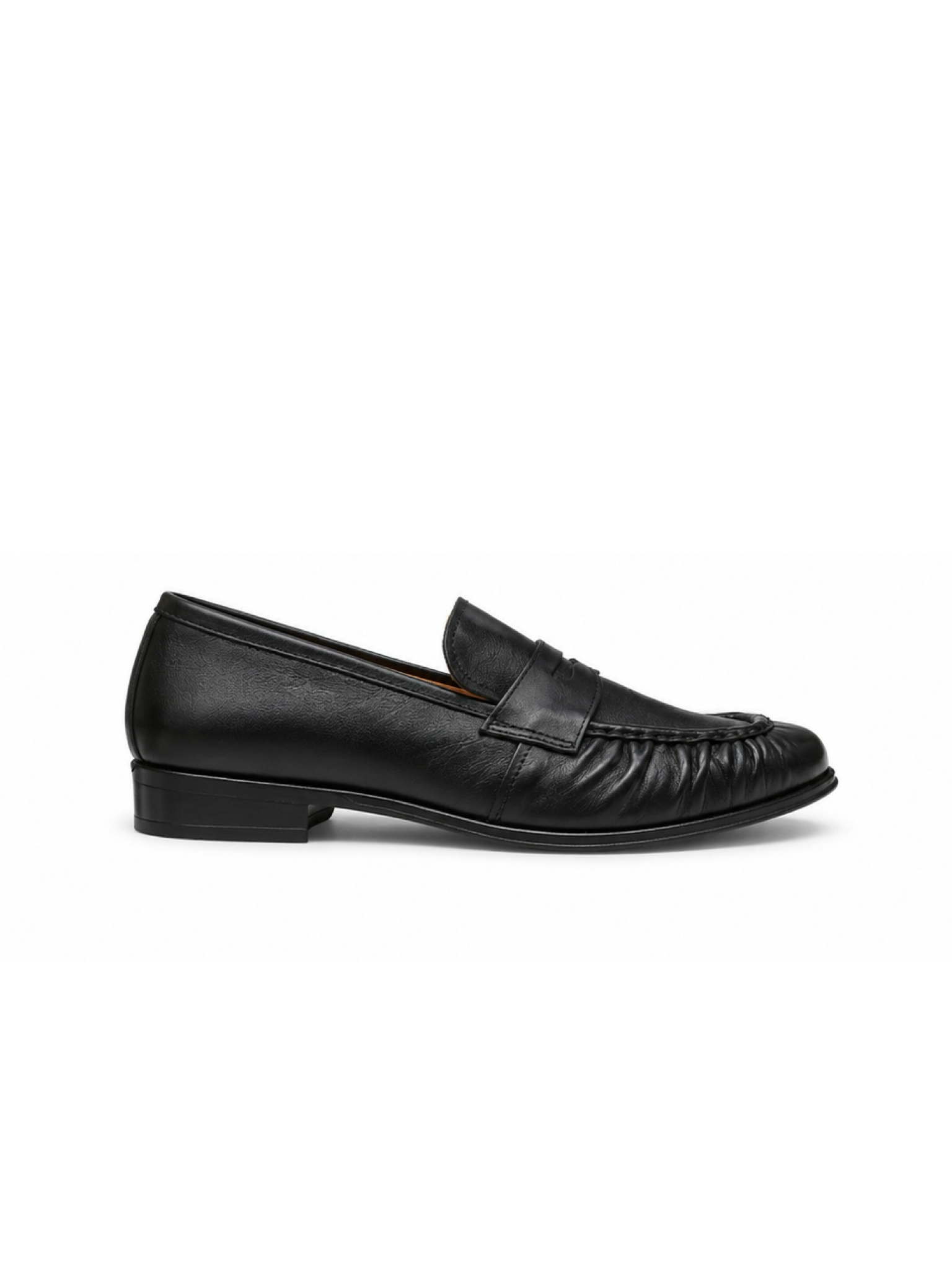 Leather Loafers with Strap - Black