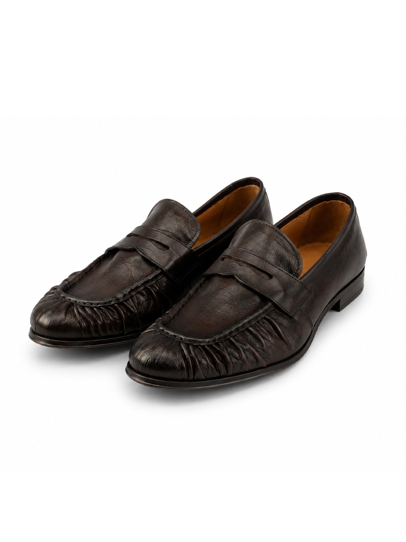 Leather Loafers with Strap - Black