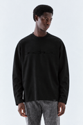 T-shirt in jersey con logo - Nero