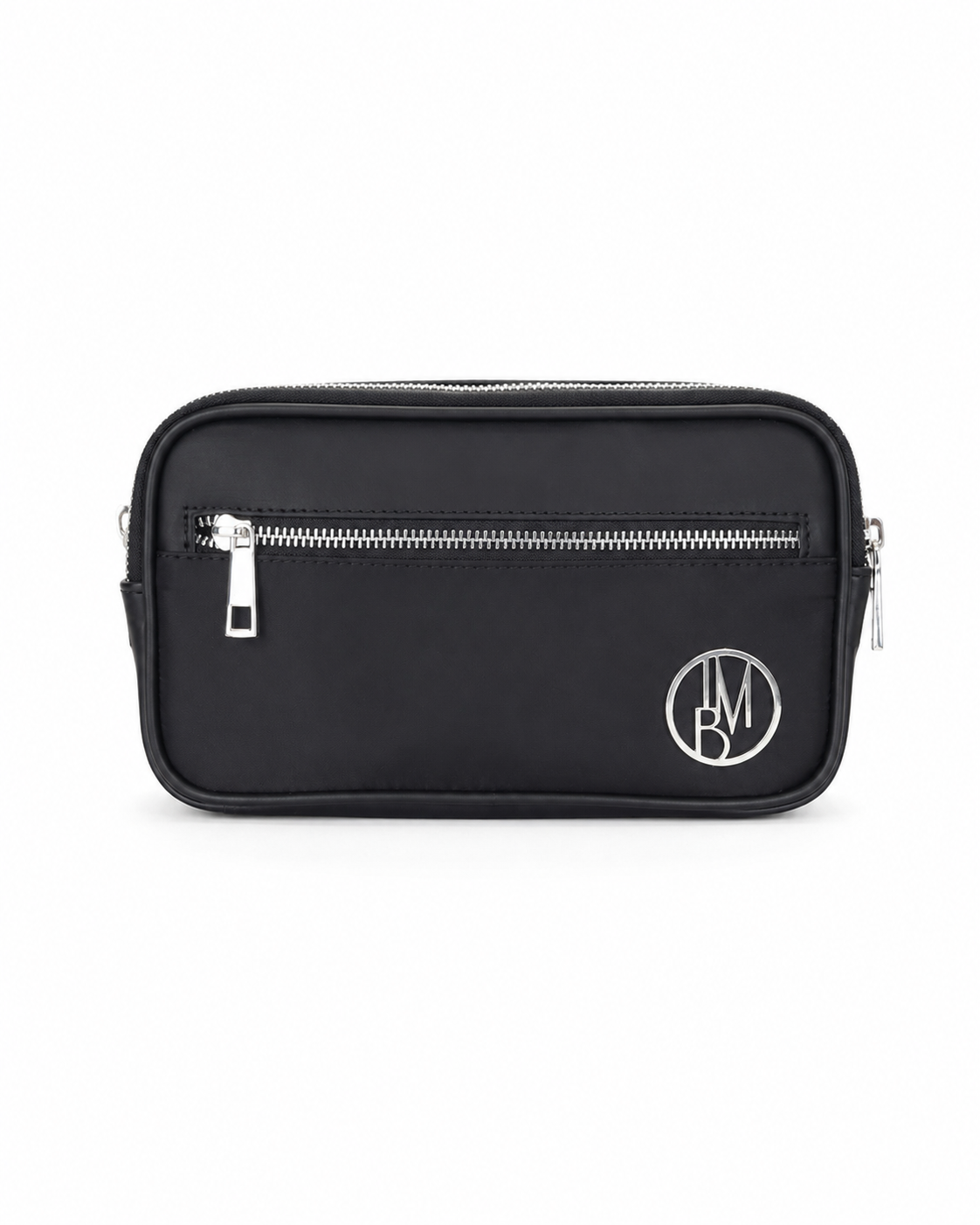 Leather-effect clutch bag - Black