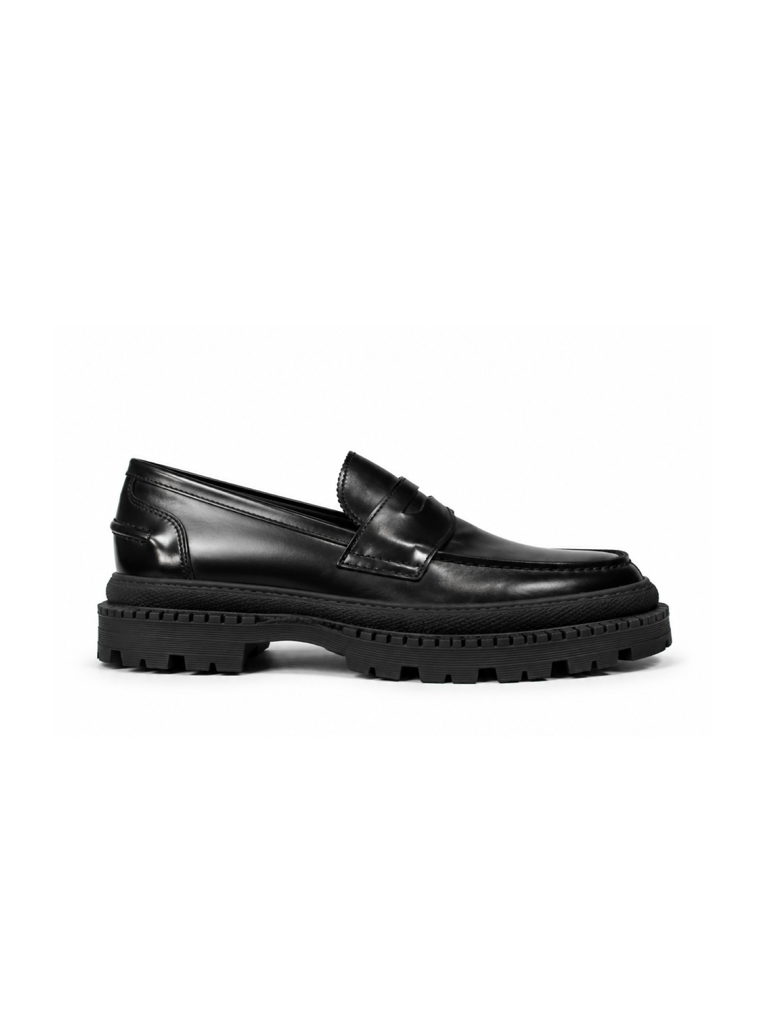 Leather Loafers with Strap - Black