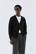 Cardigan in maglia rasata - Nero