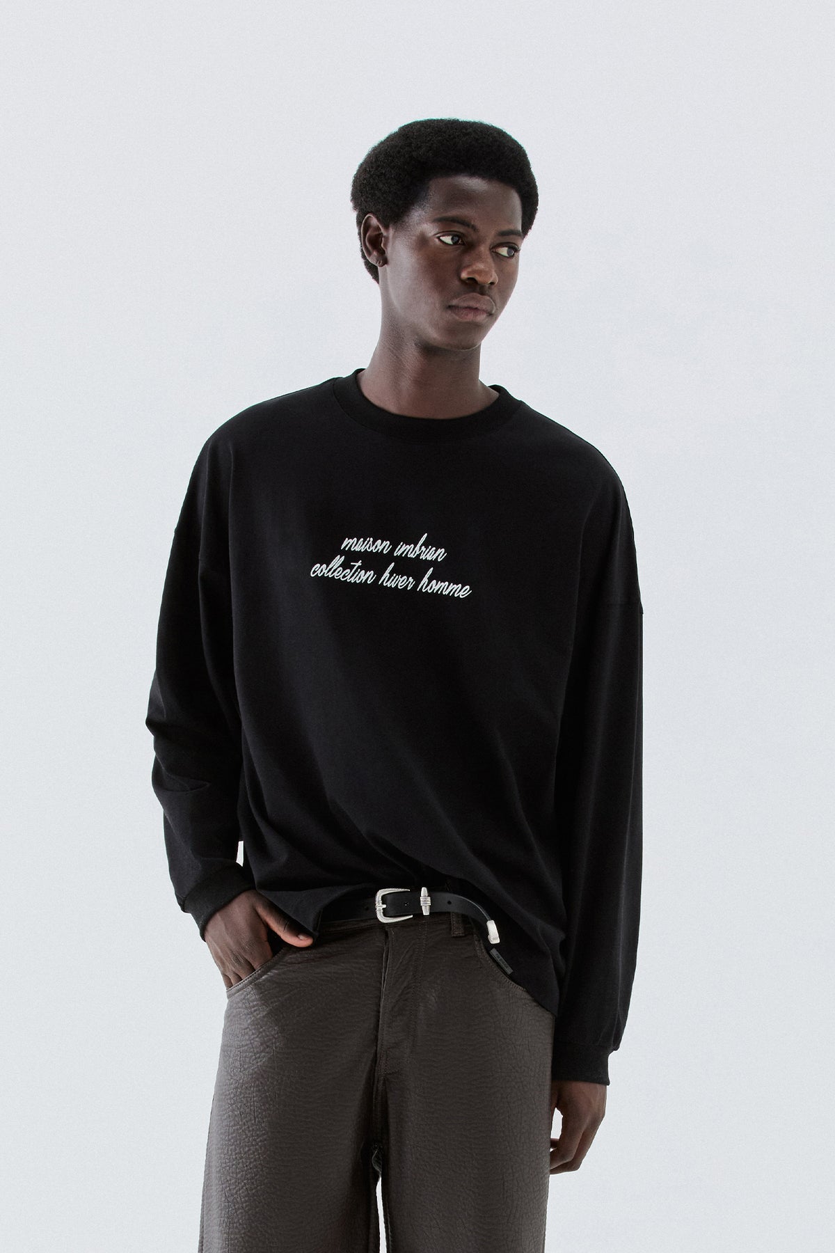 T-shirt in jersey con logo - Nero