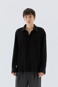 Camicia jacquard in viscosa - Nero