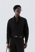 Camicia oversize in cotone - Nero