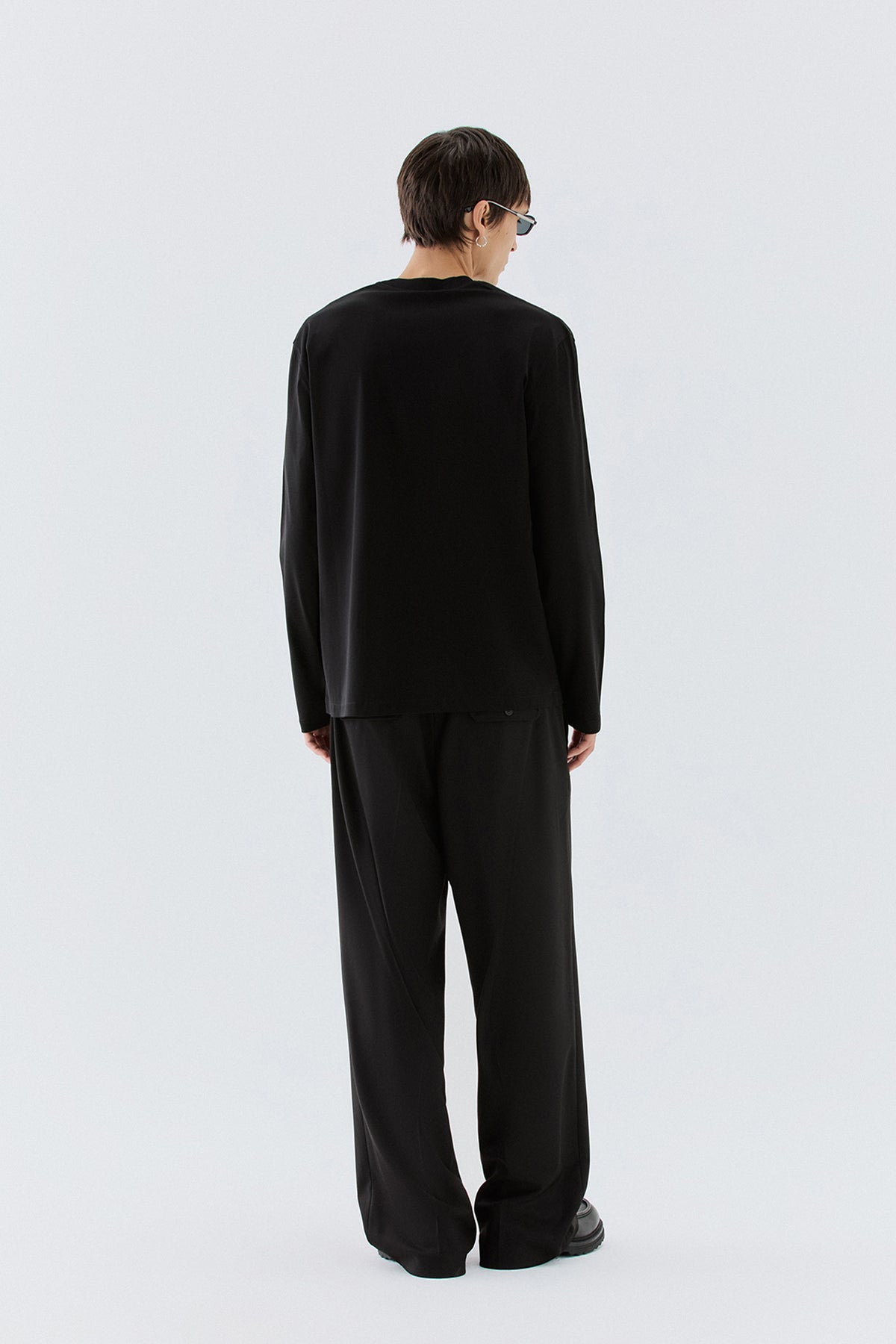 T-shirt in cotone mercerizzato - Nero