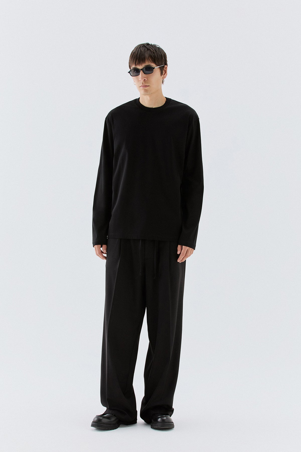T-shirt in cotone mercerizzato - Nero