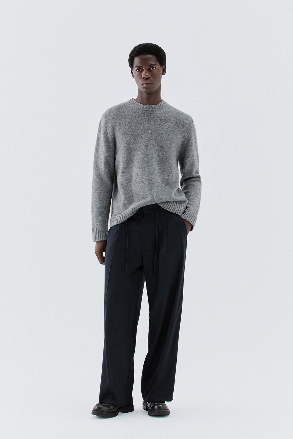 Pantaloni larghi con coulisse - Blu
