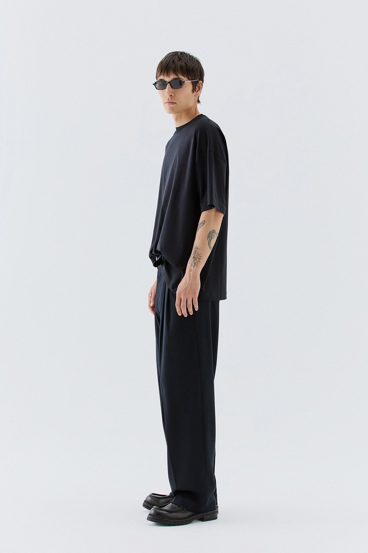 T-shirt cotone mercerizzato oversize - Blu