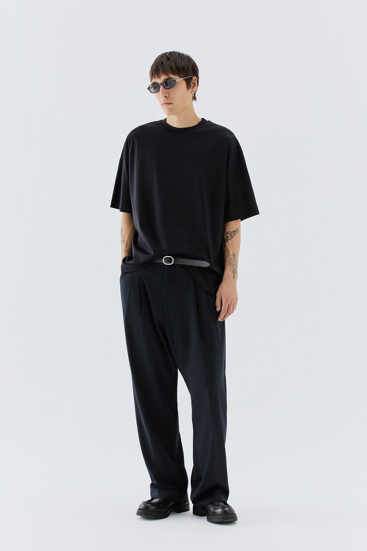 T-shirt cotone mercerizzato oversize - Blu