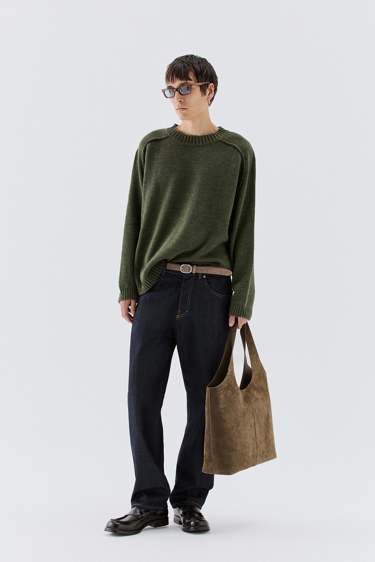 Maglia girocollo oversize - Verde