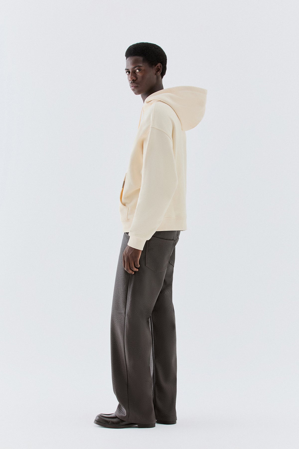 Felpa oversize in cotone - Panna