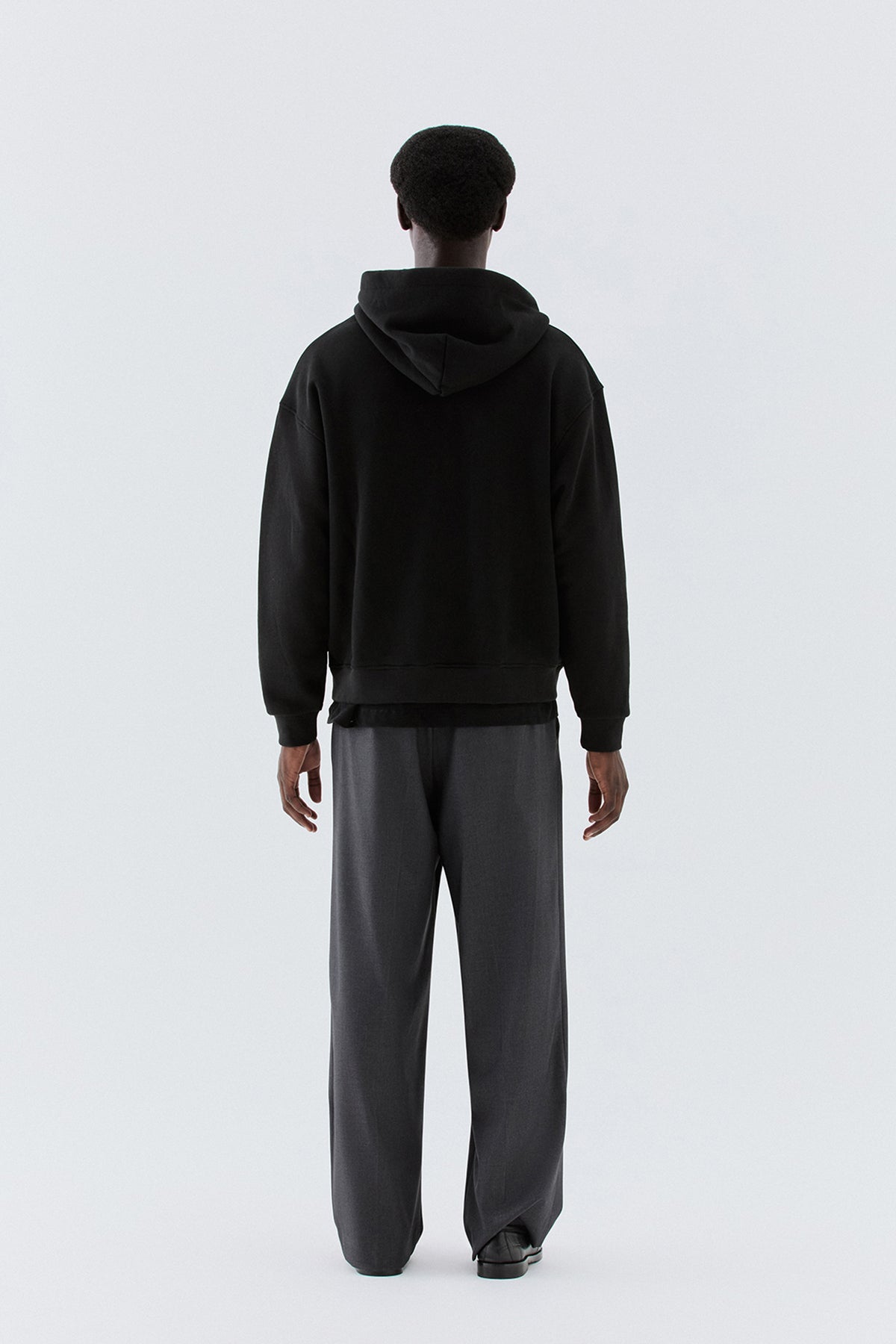 Felpa oversize con zip - Nero