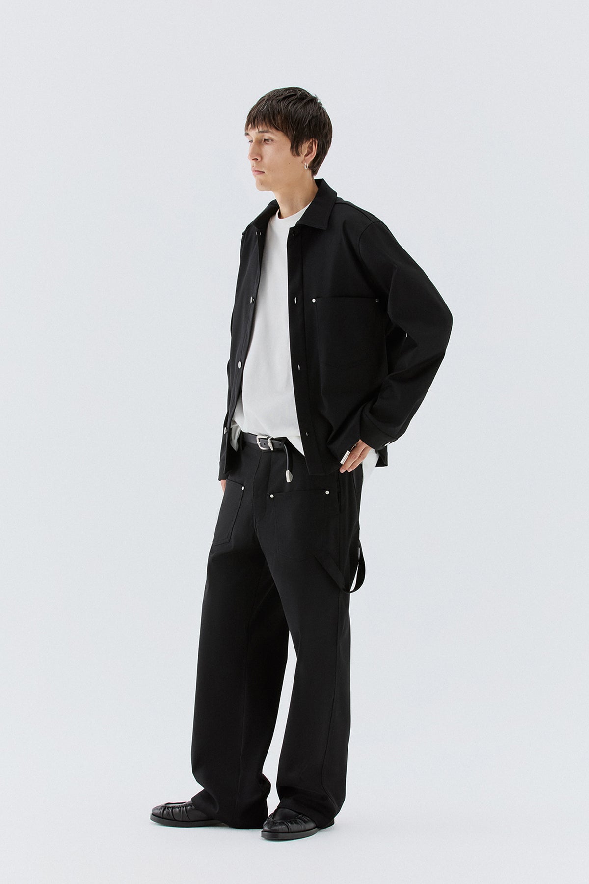 Pantaloni carpenter in misto lana