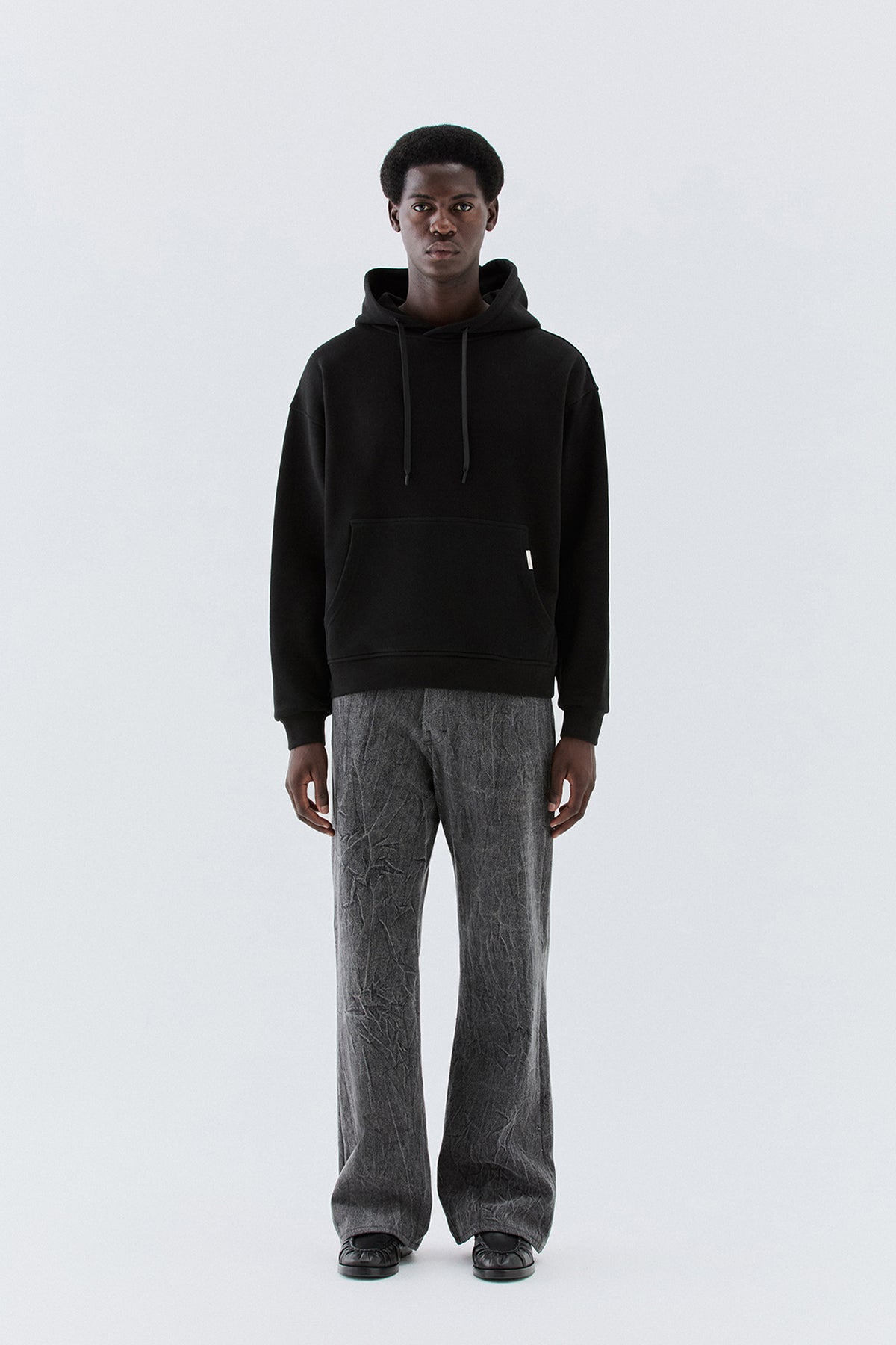 Felpa oversize in cotone - Nero