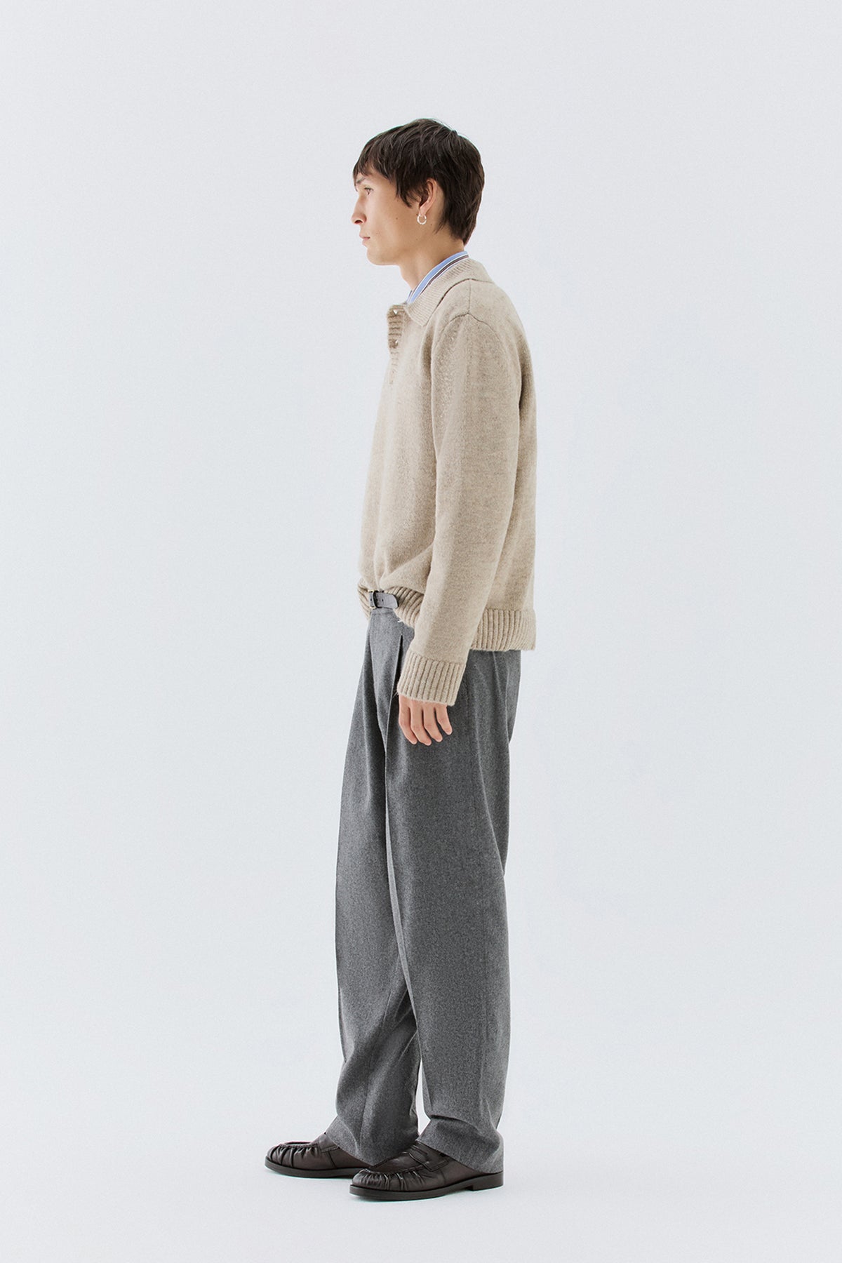 Polo in misto lana - Beige