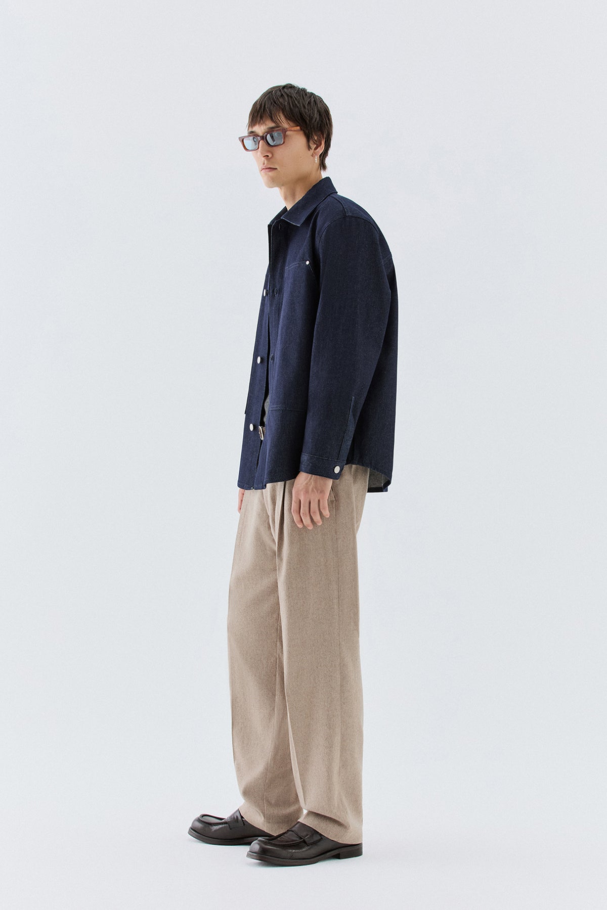 Pantaloni gamba dritta in lana - Beige