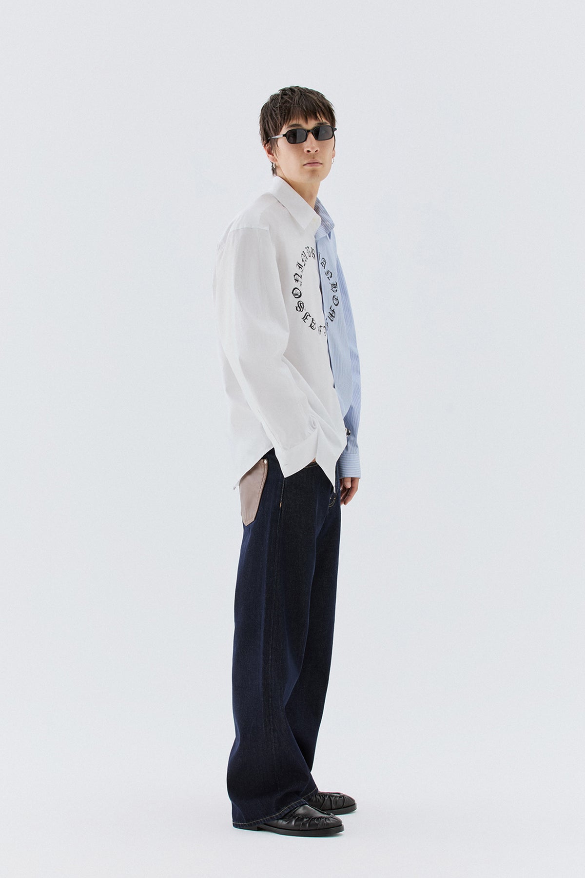 Jeans ampio lavaggio raw