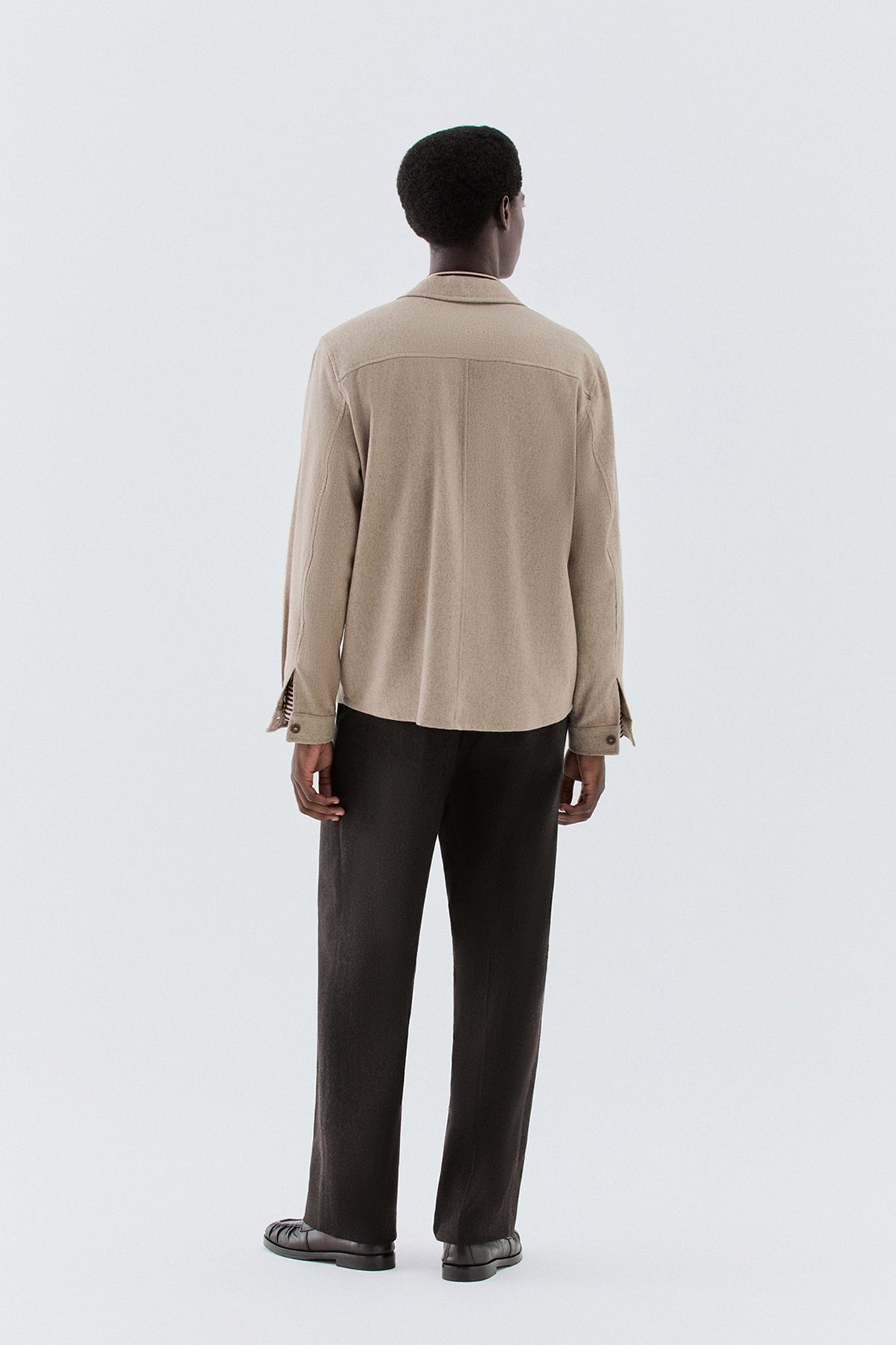 Overshirt in lana - Beige