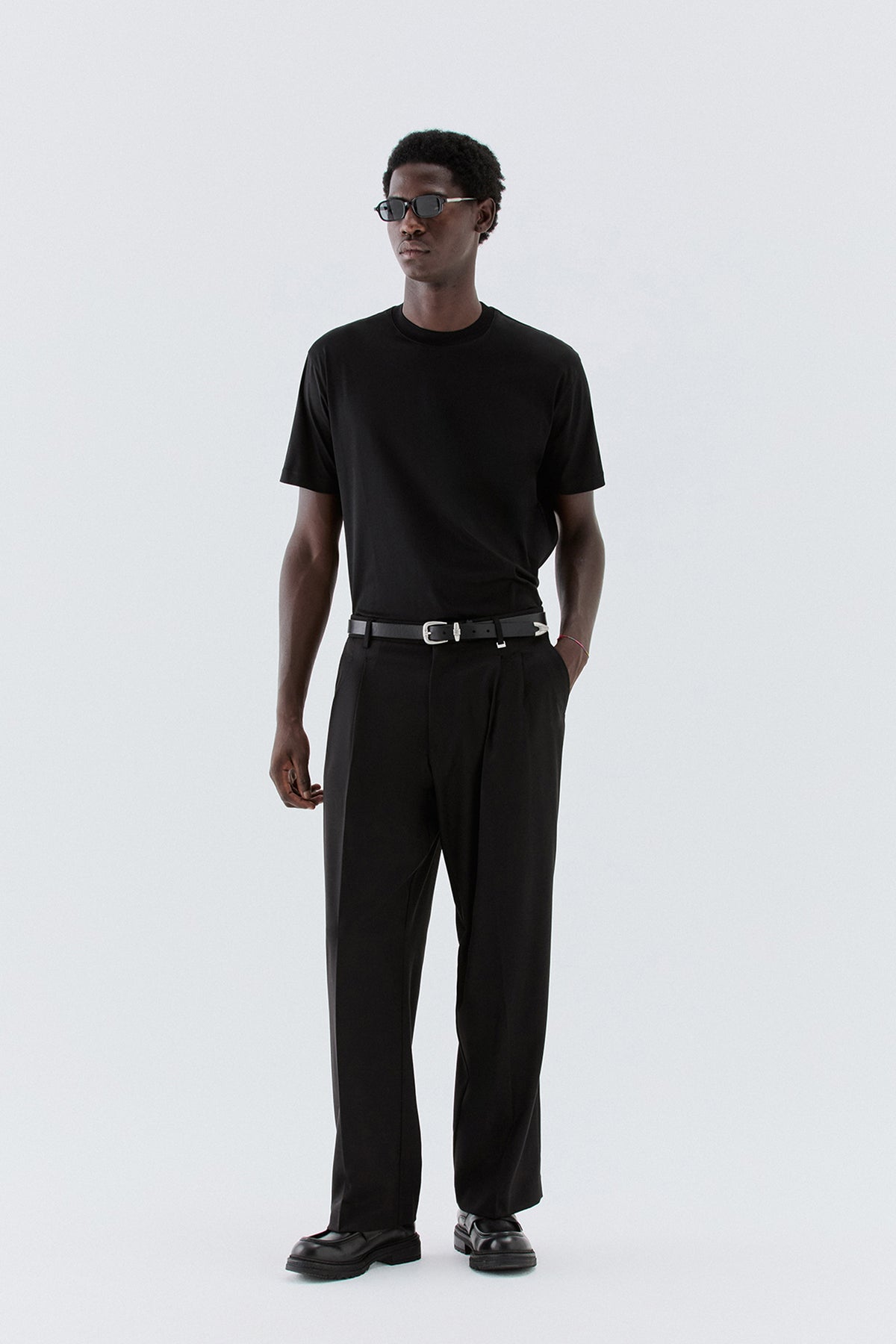 T-shirt in cotone mercerizzato - Nero