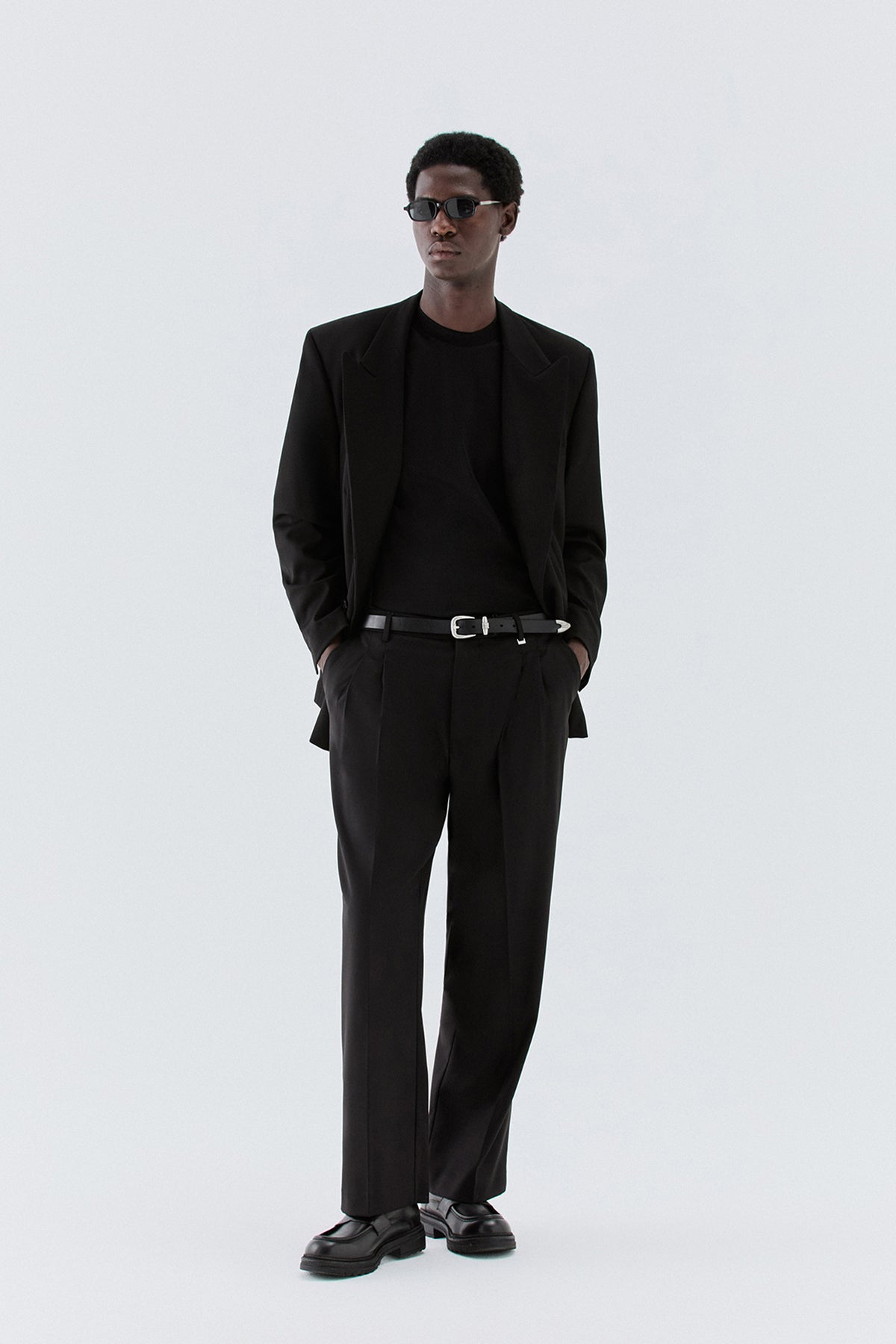Pantaloni larghi a due pinces - Nero